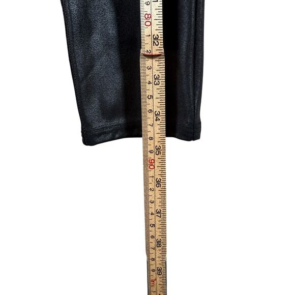 SPANX Moto Faux Leather Leggings | Black Tummy Control Shaping Pants | Large - Picture 9 of 9